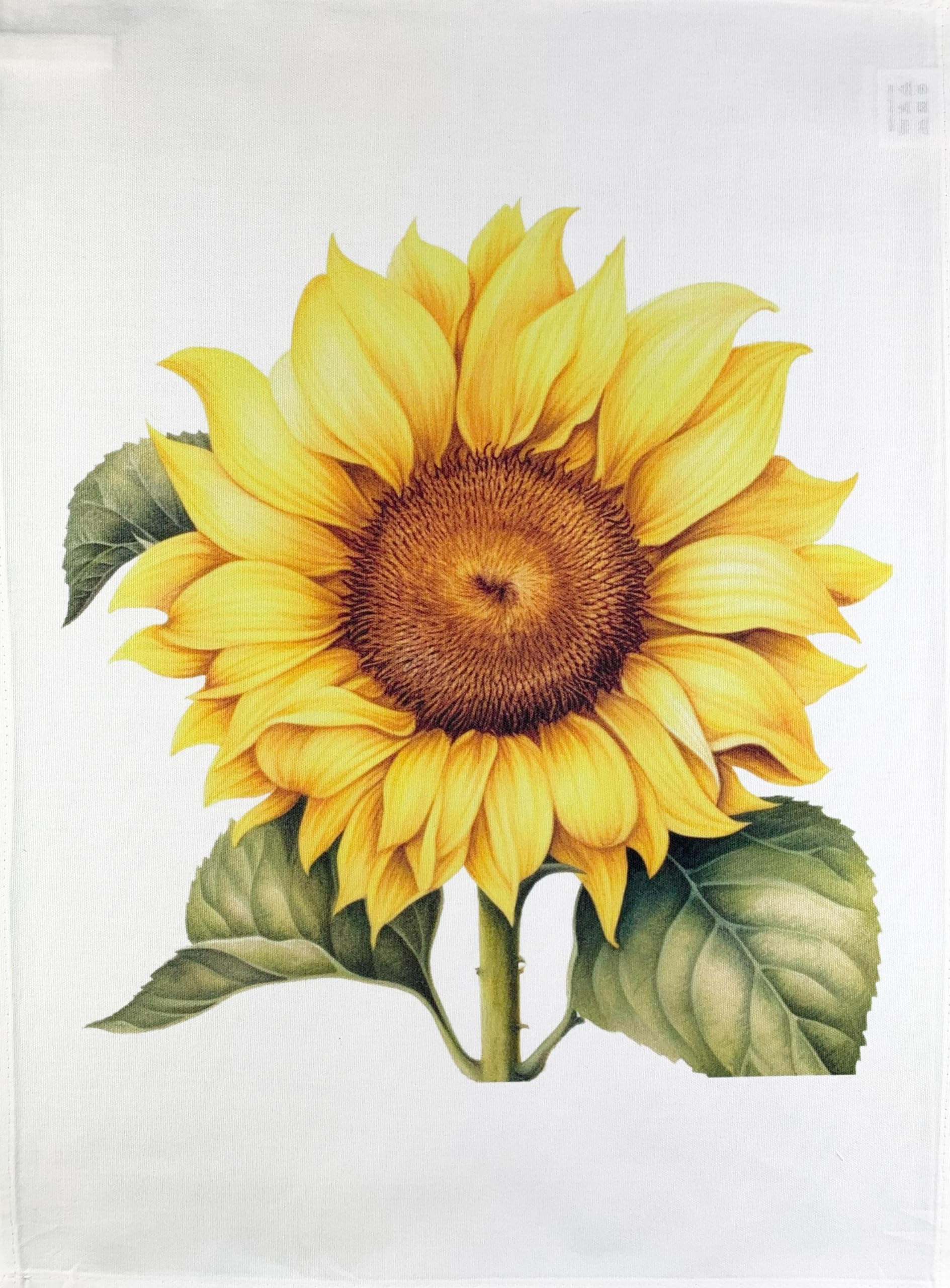 Half A Donkey White The Big Yellow Sunflower Head Large Cotton Tea Towel