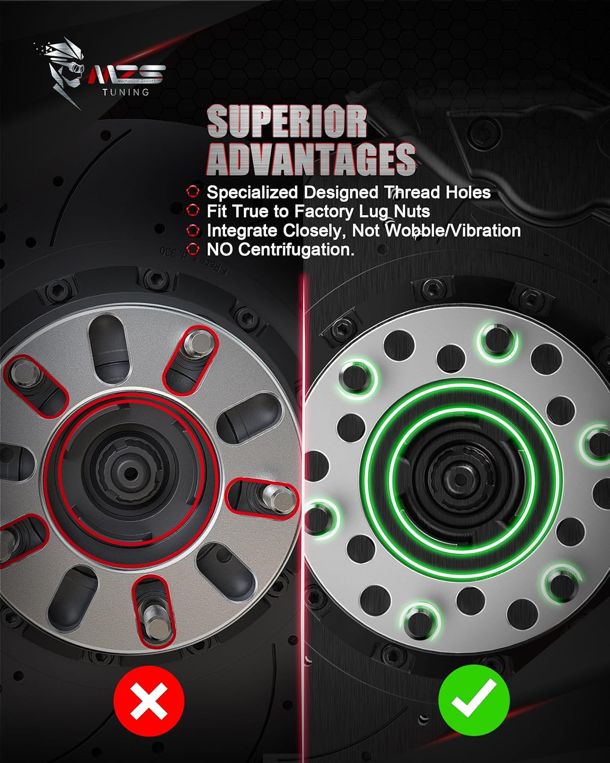 MZS Wheel Spacers, 1/2" 12mm Thick 6x135 - M14x2.0 Thread Pitch Compatible with F150 2004-2014 / Expedition Navigator 2003-2014 / Mark LT 2006-2008 / F150 Raptor 2010-2014 2WD/4WD Fit 6 Lug