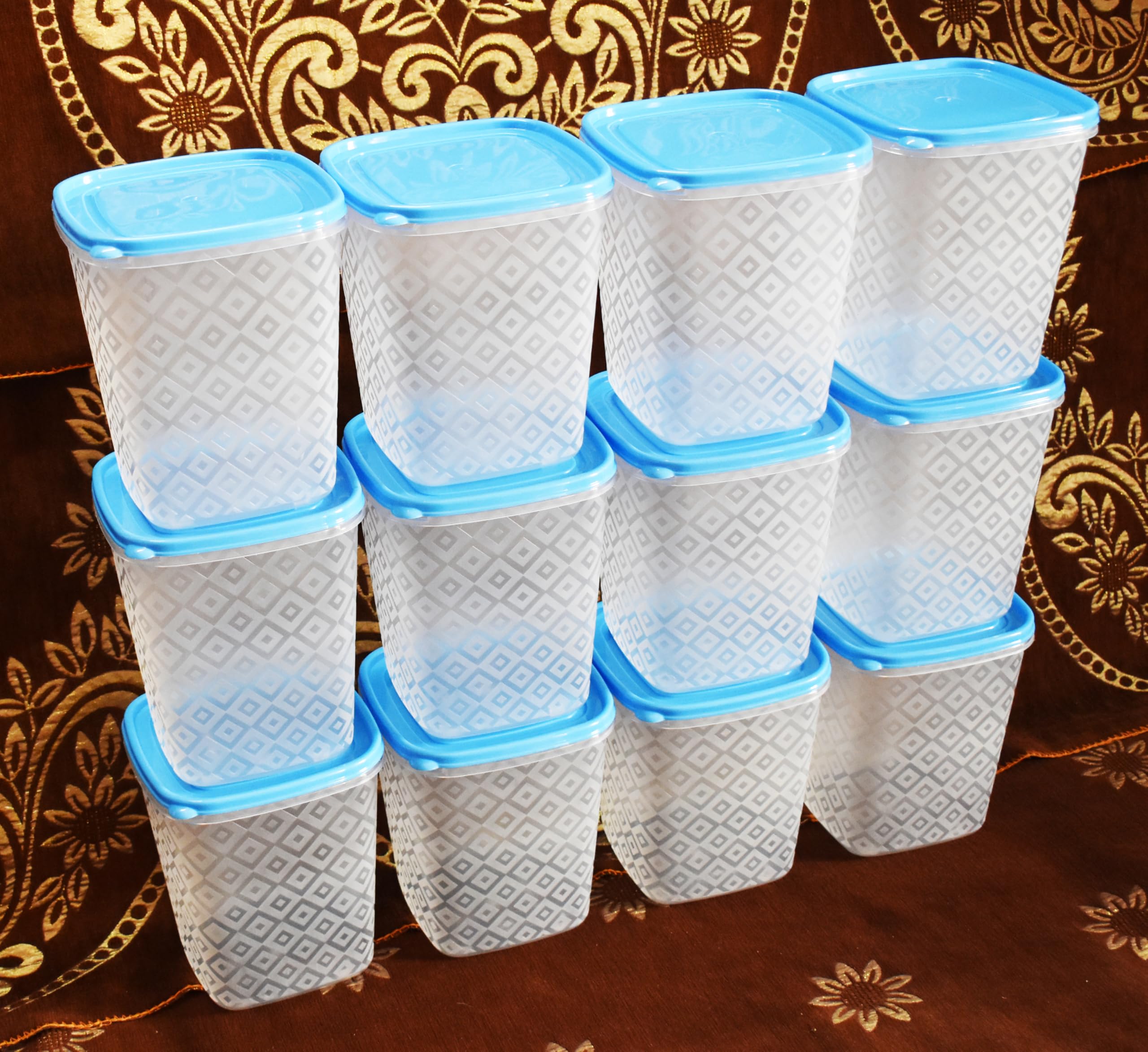 2000ml Airtight Grocery Storage Containers | Set of 12 Plastic Jars for Kitchen & Fridge Organization 1