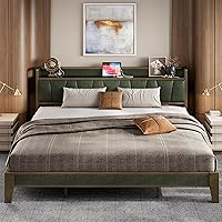 Vista 32 de LIKIMIO Marcos de Cama Twin XL, Cabecera de Almacenamiento con Estación de Carga, Sólido y Estable, Sin Ruido, No Necesita Somier, Fácil Montaje