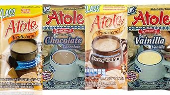 Klass Atole Variety Bundle, 1.52 oz Pack of 6 includes 1-Pkt Chocolate + 3-Pkt Vanilla + 1-Pkt Coconut + 1-Pkt Walnut