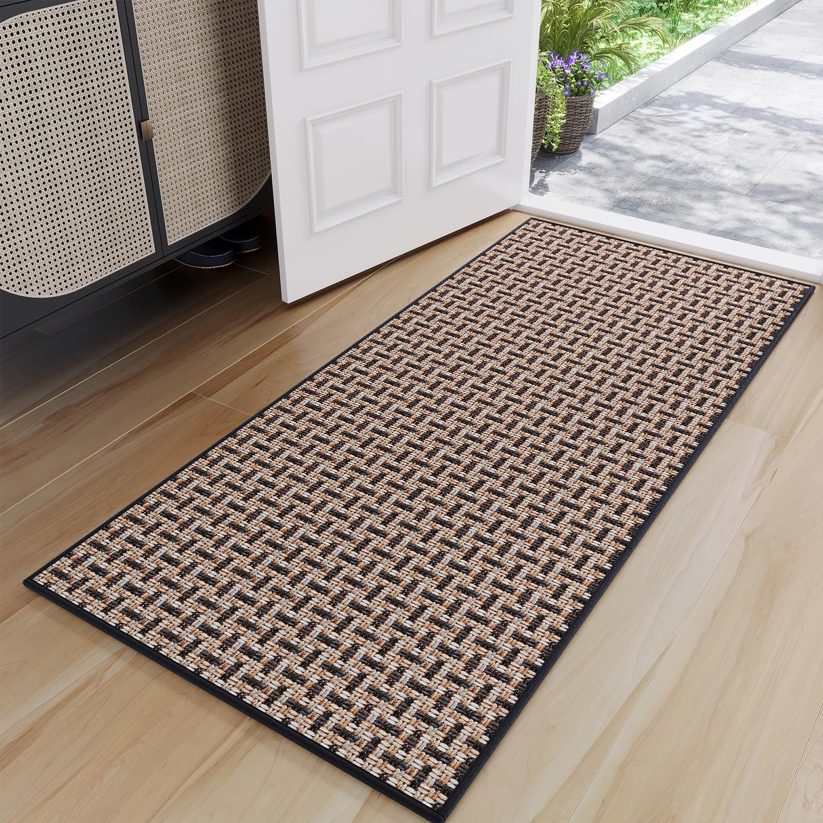 YDKGL Front Door Mat Indoor Non Slip Long Entry Mat Large Black 24"x72"