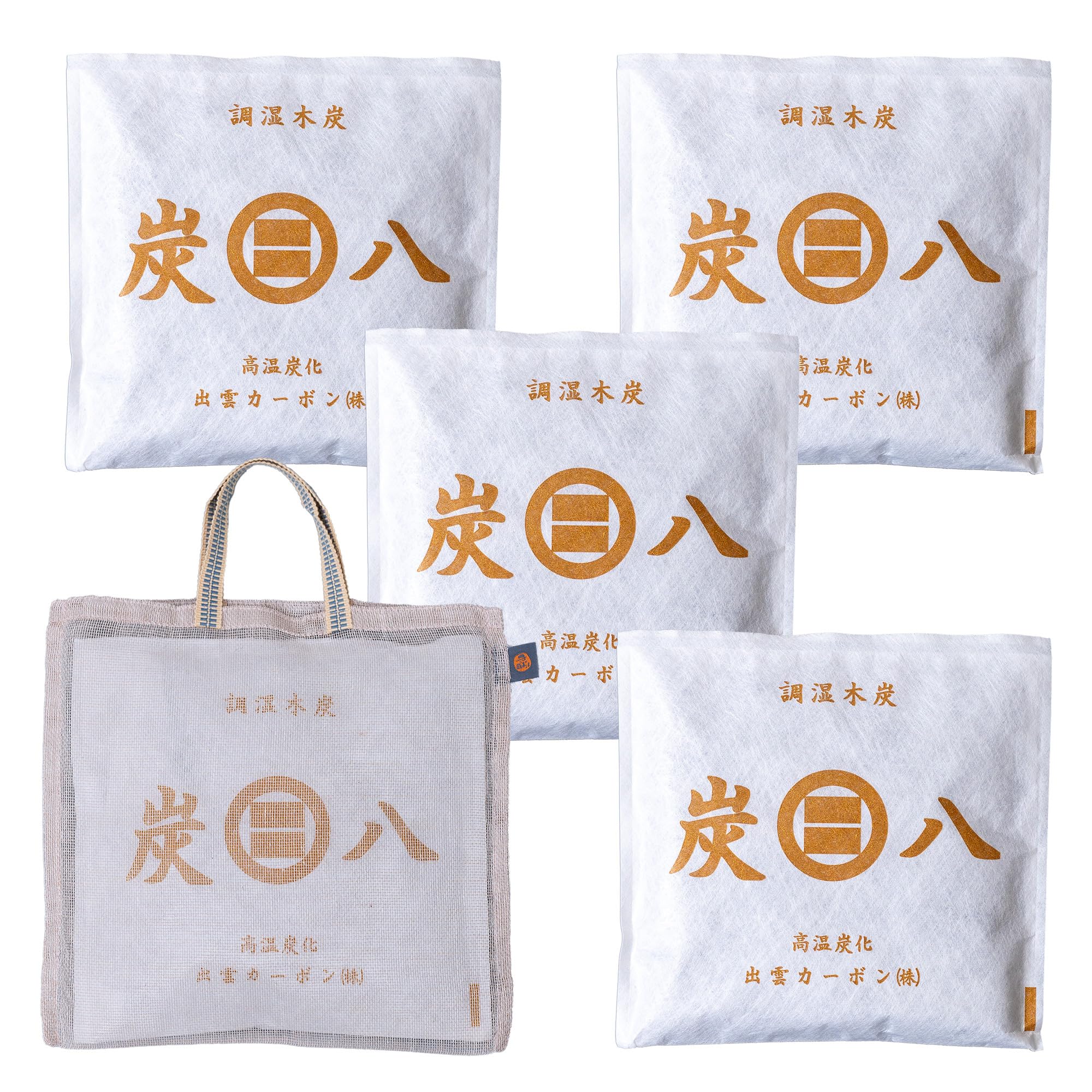 炭八 スマート小袋 400ml ホワイト 5個セット + かや袋 ベージュ 1枚…