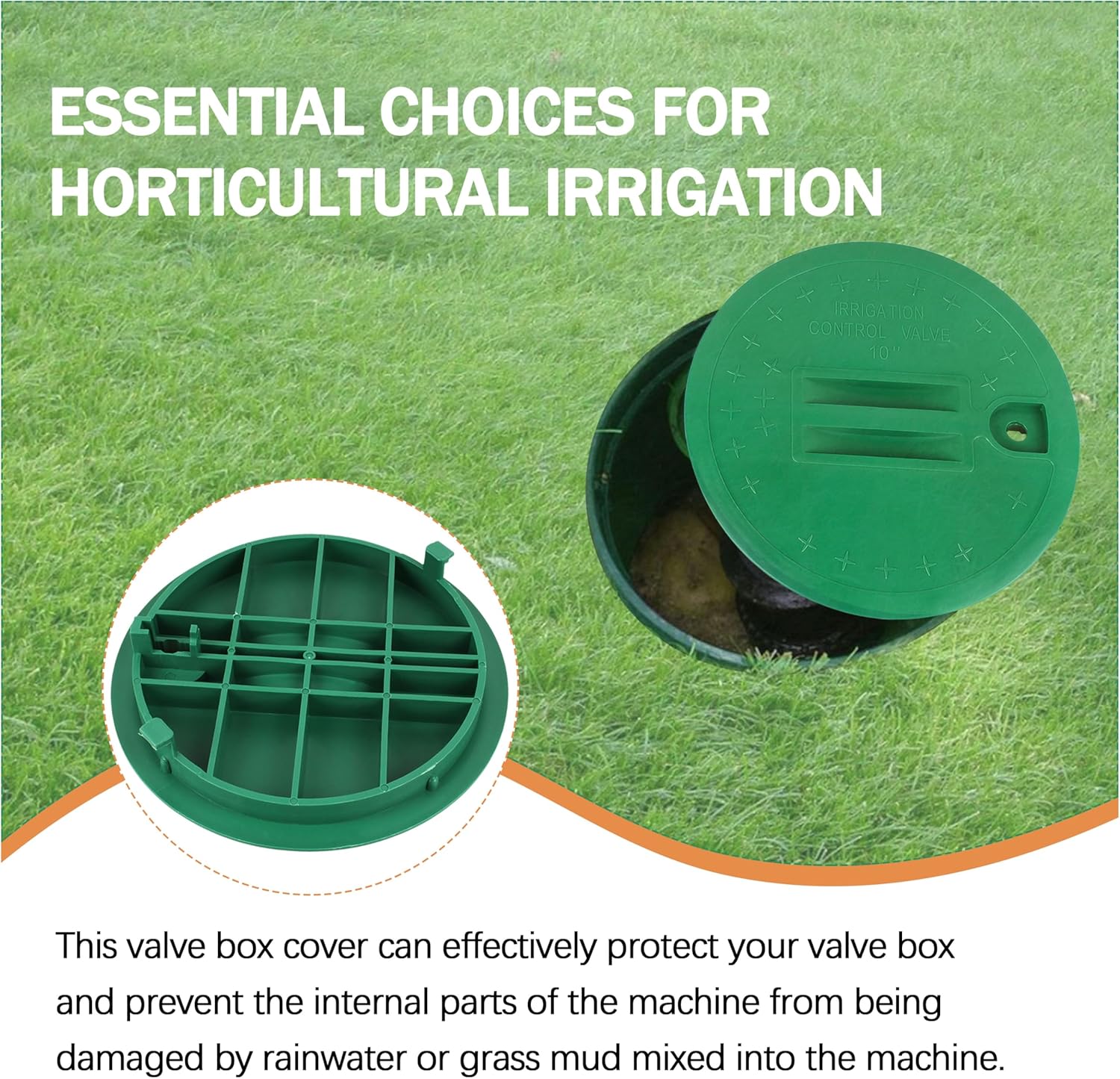 2 Piece 10 Inch Round Sprinkler Valve Box Cover - Green Irrigation Valve Cover