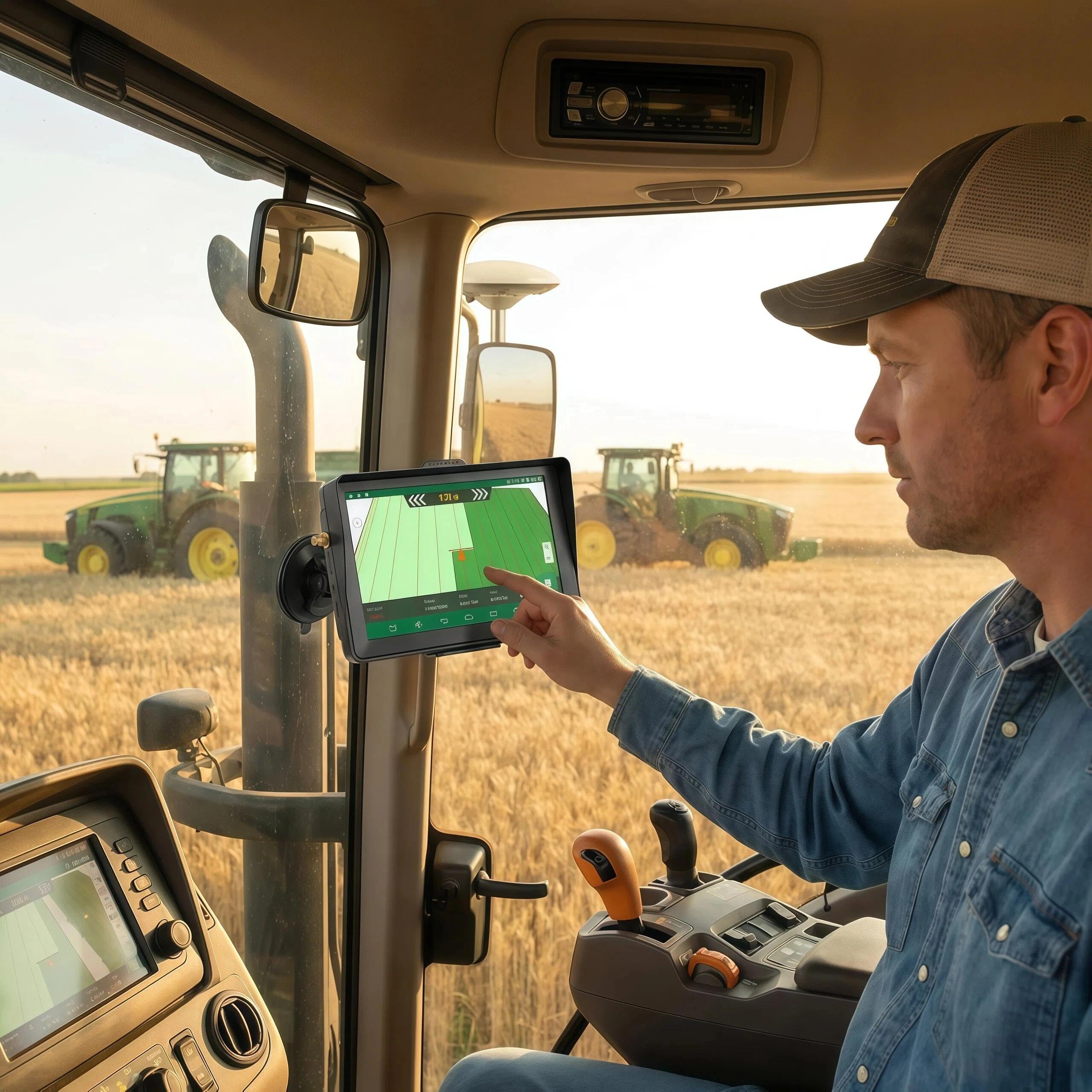 Navigatore GPS per agricoltura, ricevitore GNSS ad alta precisione da 7 pollici con anti-interferenza per orientamento agricolo, aratura, fertilizzazione, livellamento del suolo