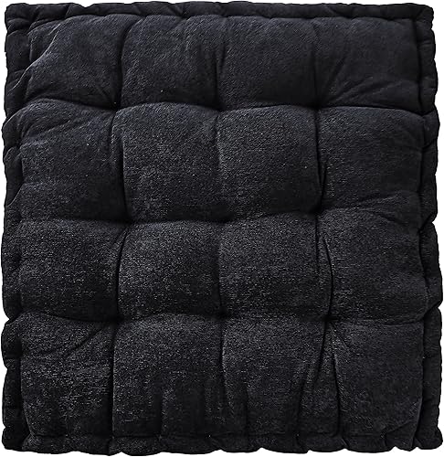 Miniatura 6 de Verpert Almohada de suelo cuadrada de 25 x 25 pulgadas, cojín de meditación para asiento de suelo para adultos, cojín de asiento copetudo de gran