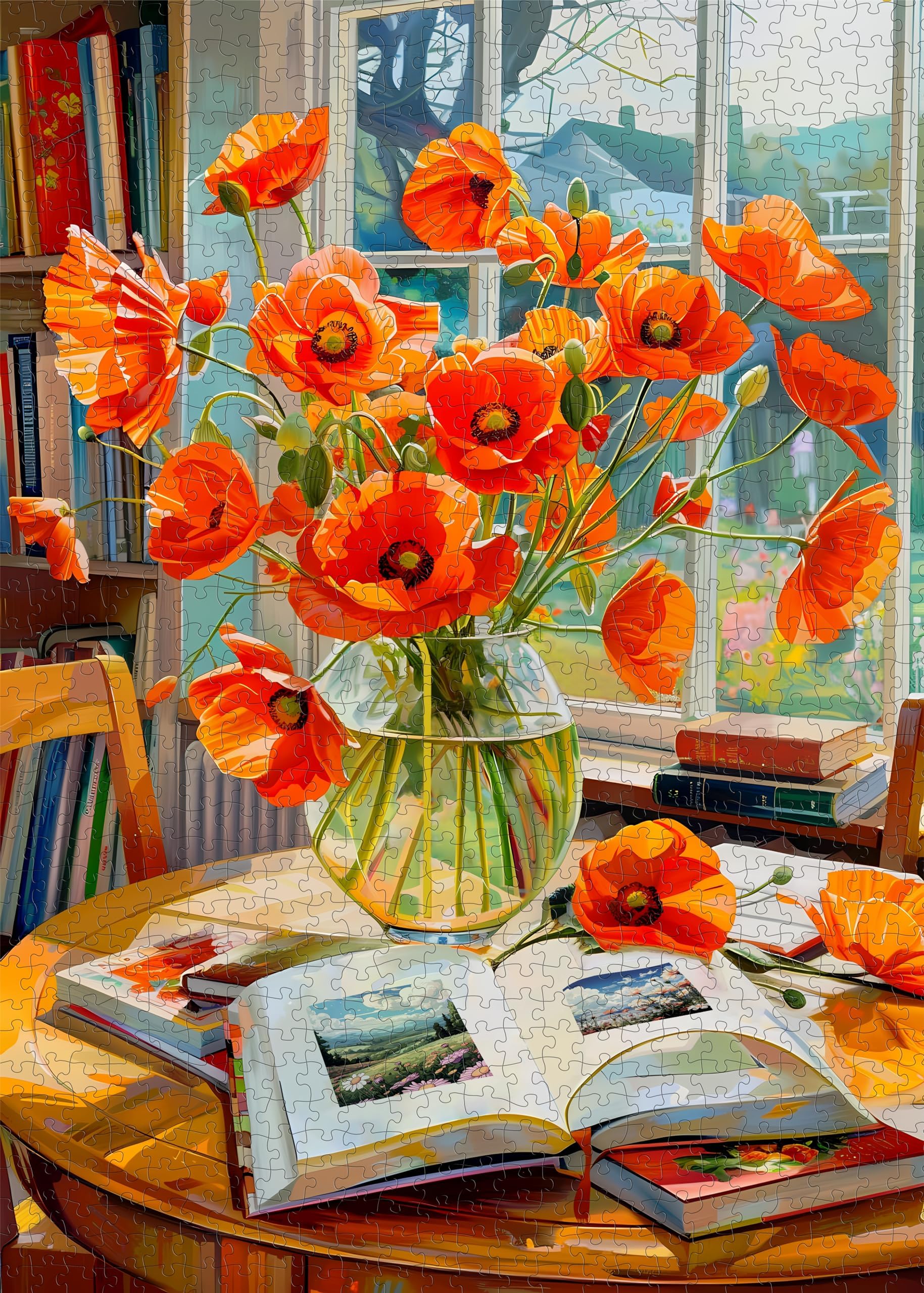 Flower Puzzles for Adults 1000 Pieces, Plant Floral Puzzle, Flowers Art Jigsaw Puzzles 1000 Pieces, Challenging Puzzle for Adults