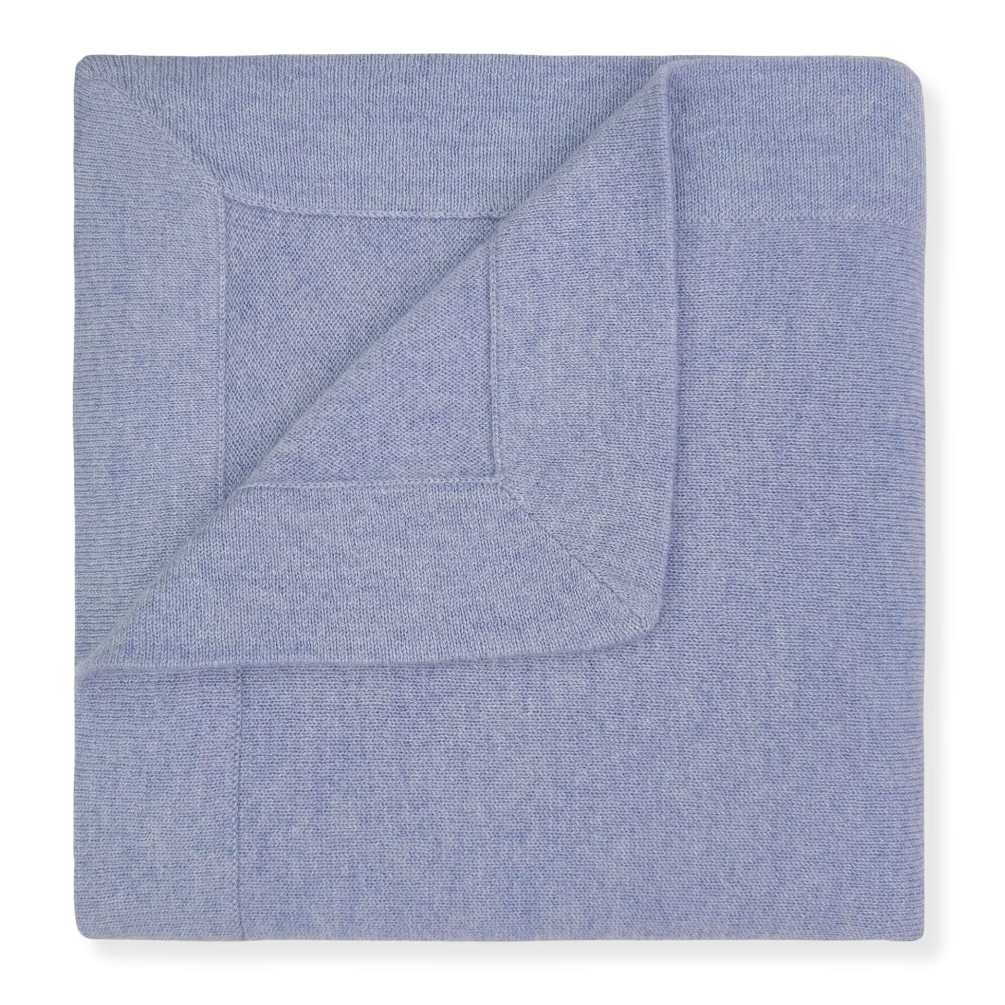 Jet&Bo BABY Manta de bebé 100% cachemira, diseño de punto de lujo en azul, 32 x 40 pulgadas, ultrasuave, hipoalergénica y regula la temperatura, caja de regalo y tarjeta incluidas