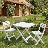 Dmora Set da Esterno Composto da:2 sedie ed 1 Tavolo, Made in Italy