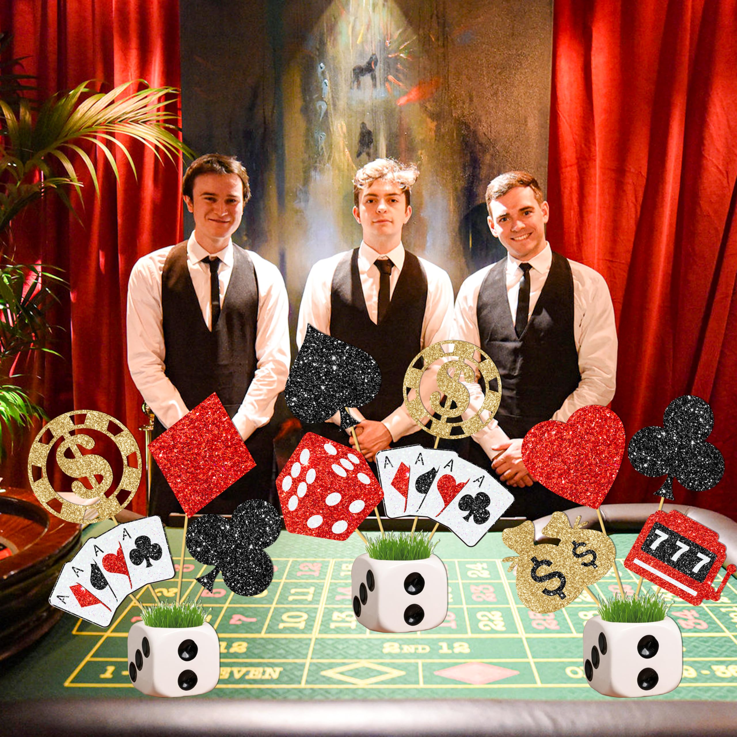 Snapklik.com : 14Pcs Co Party Centerpiece Sticks Co Night Party Decorations  Glitter Las Vegas Party Table Centerpieces For Co Theme Birthday Party Poker  Theme Party Baby Shower Supplies, image size:2560x2560