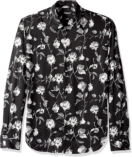 black shirt with roses mens