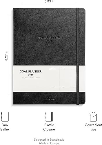 Miniatura 2 de Burde Agenda de objetivos 2024  26 de diciembre de 2023 a 31 de diciembre de 2024  Alcanza tus objetivos  12 meses  Agenda semanal con vista general