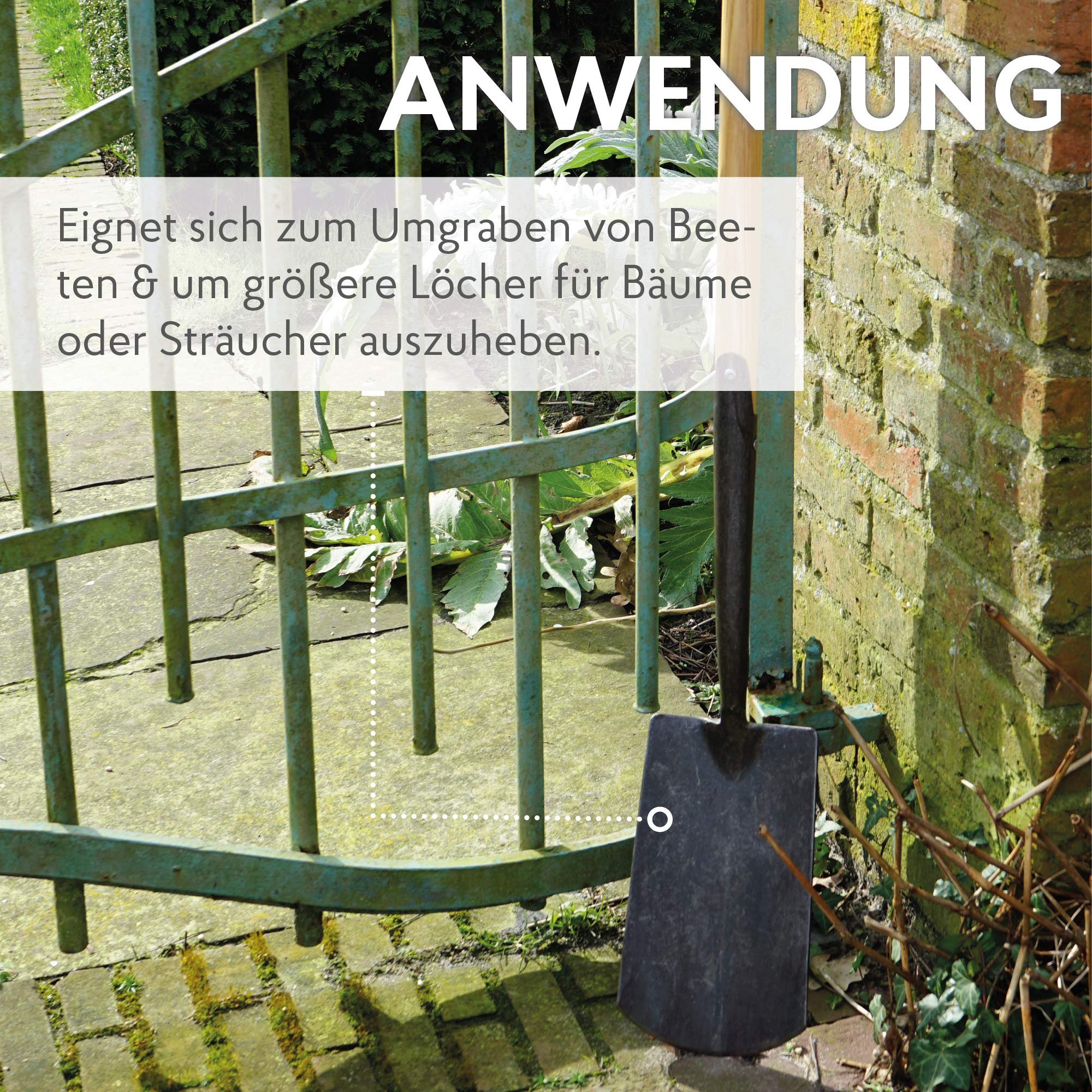 DeWit Garten-Spaten mit praktischem T-Griff 114 cm I Premium Garten-Zubehör für sandigen bis steinigen Boden I Profi Spaten in Bester Qualität I Garden Tools – Made in Holland