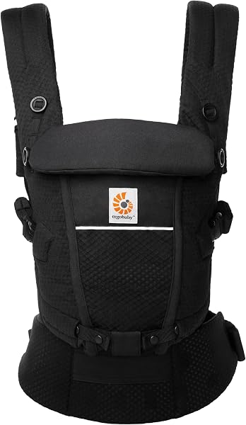 Ergobaby Adapt Baby Carrier for Newborns from Birth, 3 Positions, SoftFlex Mesh, Ergonomic Baby Belly Carrier, Back Carrier, Baby Carrier, Onyx Black - 1