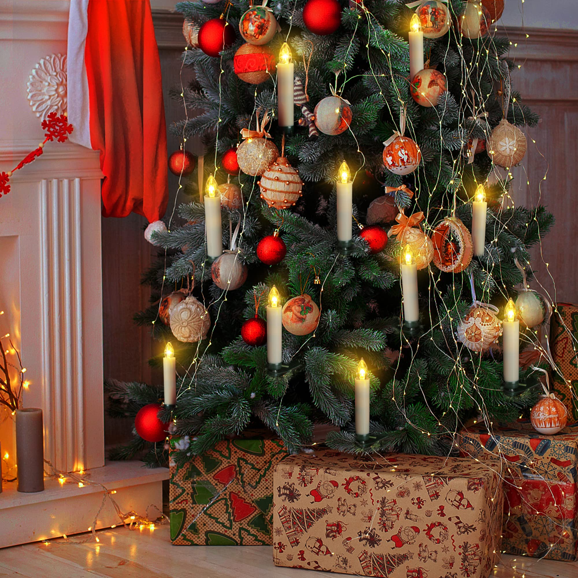 Candele LED Per Albero Di Natale - 20 Pezzi, Wireless, Con Telecomando E Timer, Batterie Incluse - Foto 7