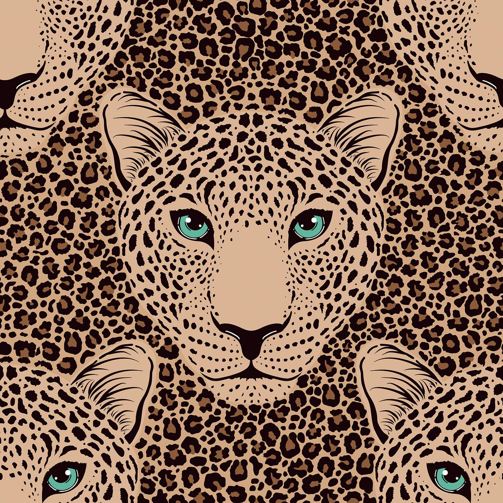 ReWallpaper Brown Leopard Print Wallpaper Peel and Stick Animal Print Vinyl Wrap for Kitchen Cupboards Doors Kids Wallpaper for Bedroom 44.5CMx3M Decorative Cheetah Wall Paper Roll Furniture Stickers