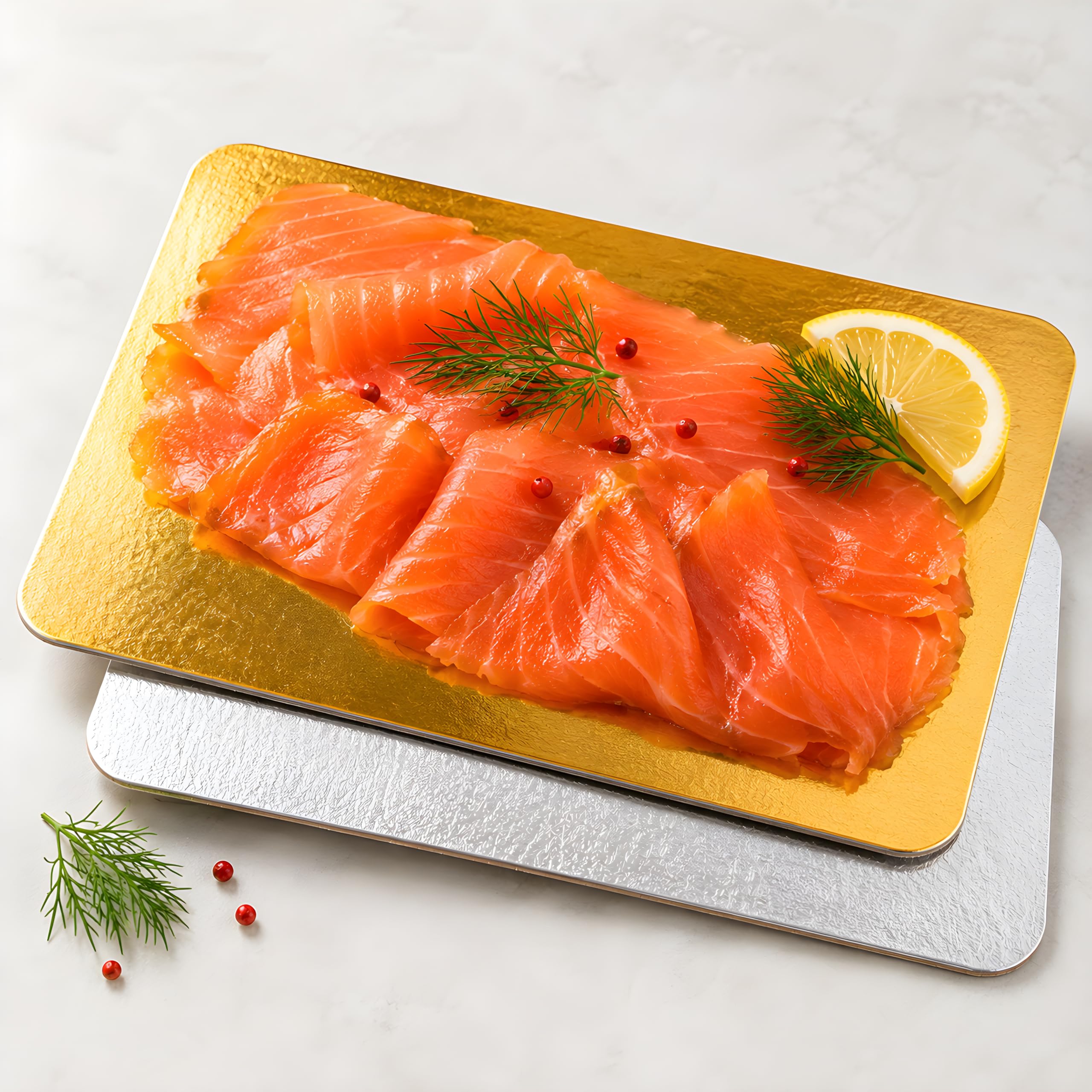 100 tavole da salmone, 160 x 230 mm, oro/argento, per sottovuoto