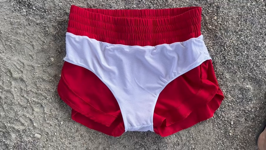 SANTINY Women's High Waisted Running Shorts with Zip Pockets