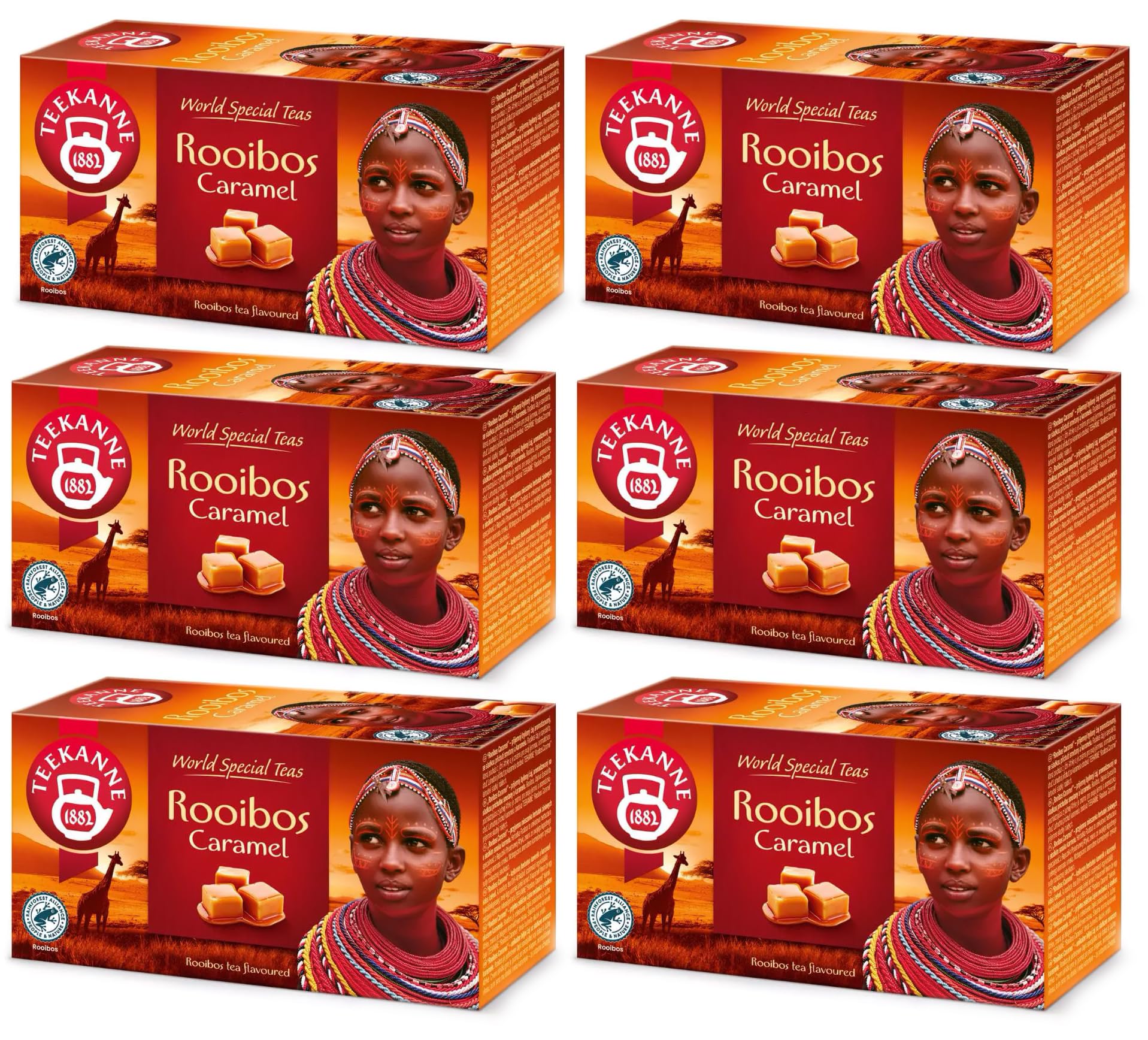 Teekanne Rooibos Sahne-Karamell Tee 20 Beutel, 6er Pack (6 x 35 g Packung)