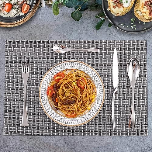 Miniatura 7 de Lemeya Juego de cubiertos de 24 piezas para 6, juego de cubiertos de acero inoxidable 1810 resistente con cuchillo forjado, juego de cubiertos