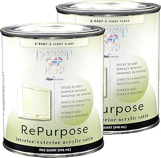 Majic Paints Interior/Exterior Satin Paint, RePurpose your Furniture, Cabinets, Glass, Metal, Tile, Wood and More, Ivory Flake, 2-Quart
