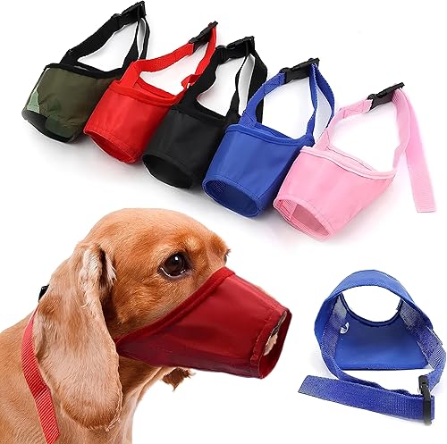 Miniatura 10 de Ateliepets Bozales para perros pequeños, bozal suave para cachorros para aseo, mejillón para dejar de morder, ladrar y masticar, 5 colores, 5