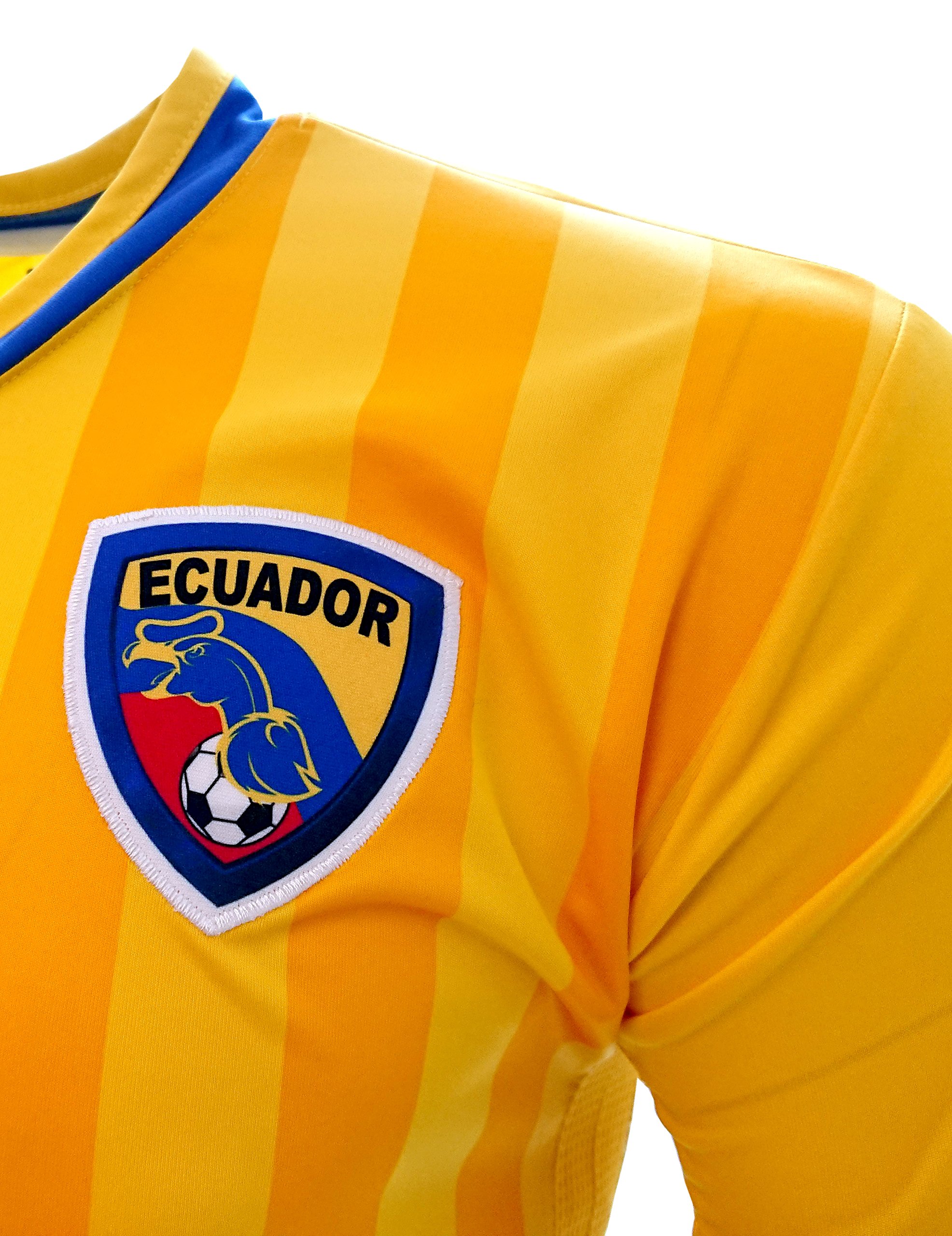 ARZA Ecuador New Soccer Jersey Yellow/Blue 100% Polyester (Medium)