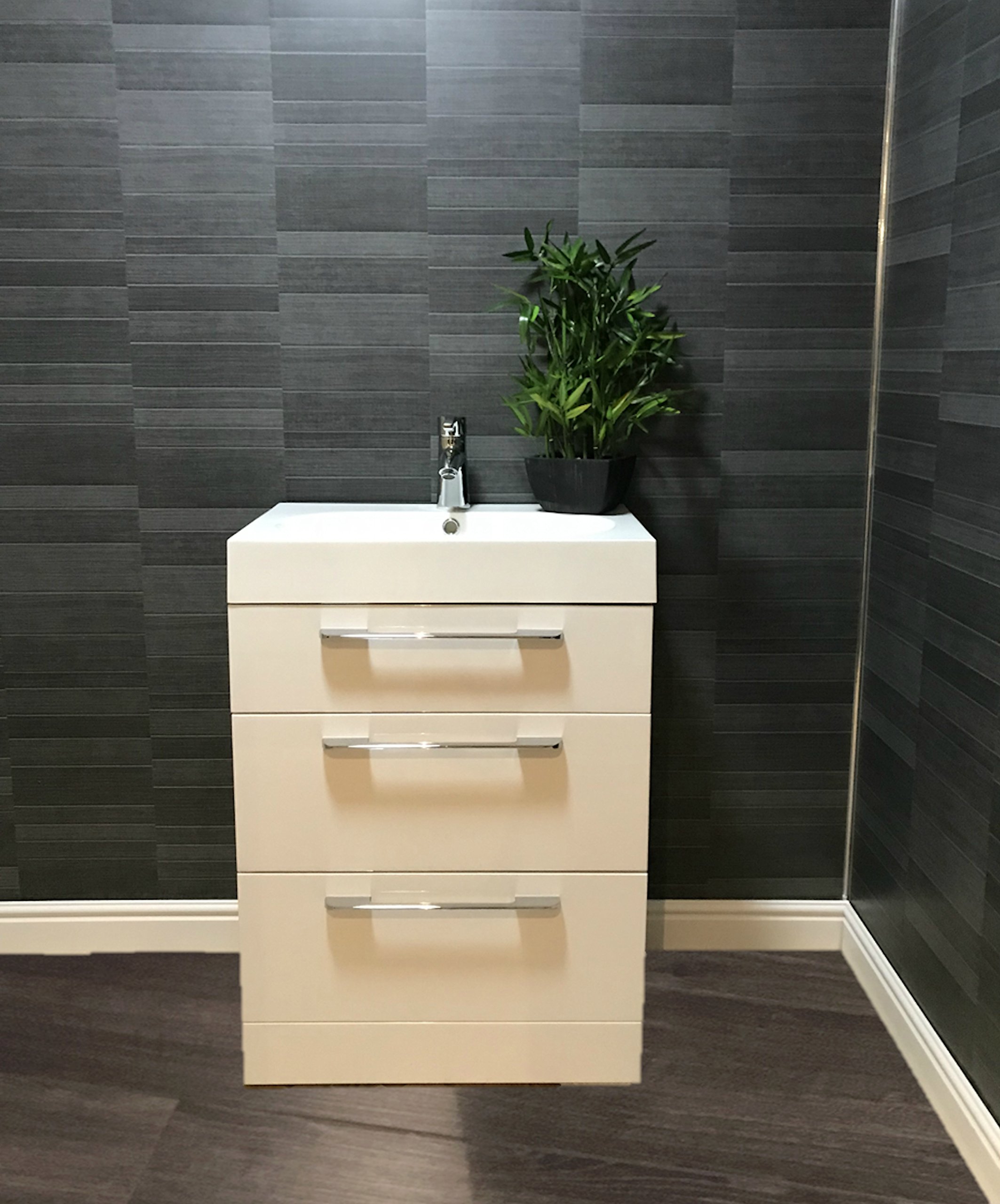 DBS Carbon Modern Tile Effect Bathroom Wall Panels Kitchen Cladding