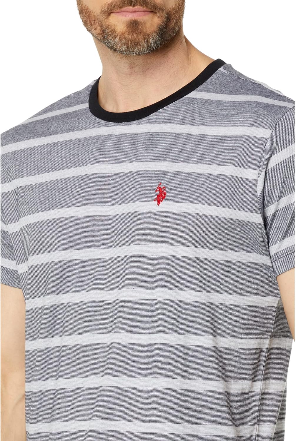 U.S. Polo Assn. Eoe Stripe Crew Neck Tee Black MD - Image 3