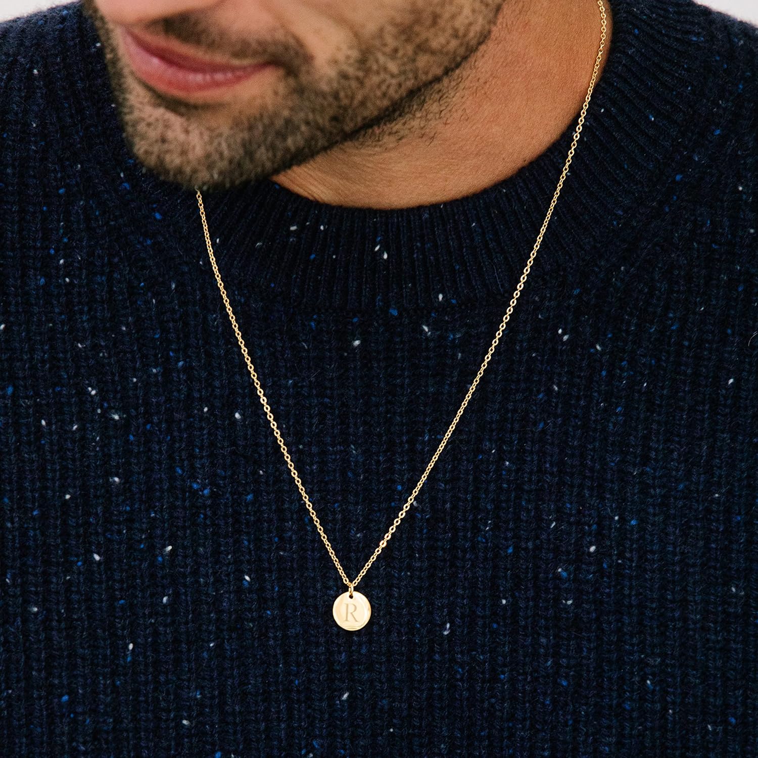 Petite Boutique Personalized Disk Necklace Initial 16K Plated Gold Rose Gold Silver Valentine's Day Wedding Birthday Bridesmaid Gift - Image 6