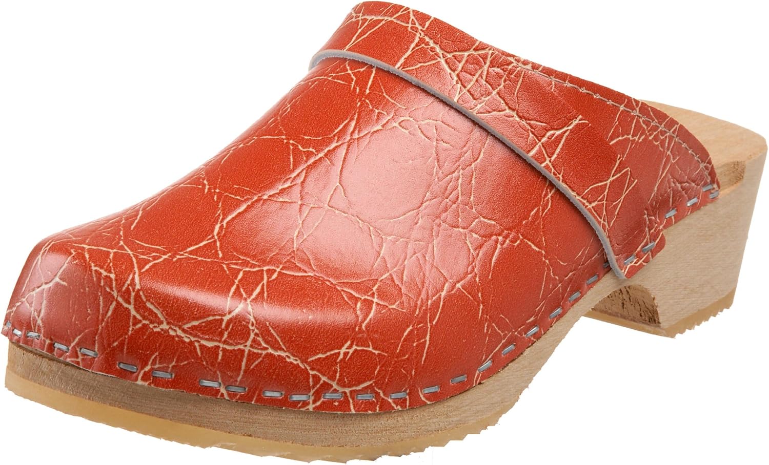 Cape Clogs Women's Harvest Wooden Swedish Clog,Orange,5 M US Mules & Clogs