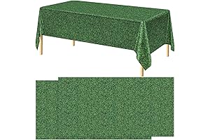 Durony 54x108 Green Grass Field Tablecloths for Sport Theme Parties Pack of 2