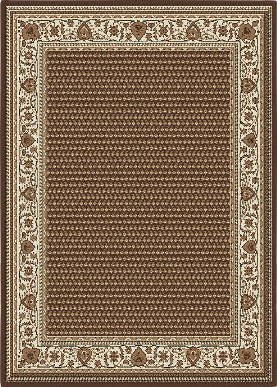 SrS Rugs® Luna Collection, Living Room Rugs, Hallway Runners, with Soft Smooth 8mm Pile. Contemporary Designs. Multi Colours, 3 Sizes (Border Traditional Brown, 80cm x 150cm)