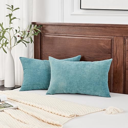 Miniatura 4 de GAWAMAY - Juego de 2 fundas rectangulares decorativas de 12 x 20 pulgadas para almohadas lumbares o cojines, de felpilla supersuave, para sala,
