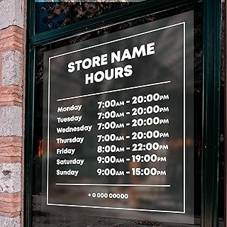 CRYPTONITE Custom Wall Decal Business Hours Sign for Stores