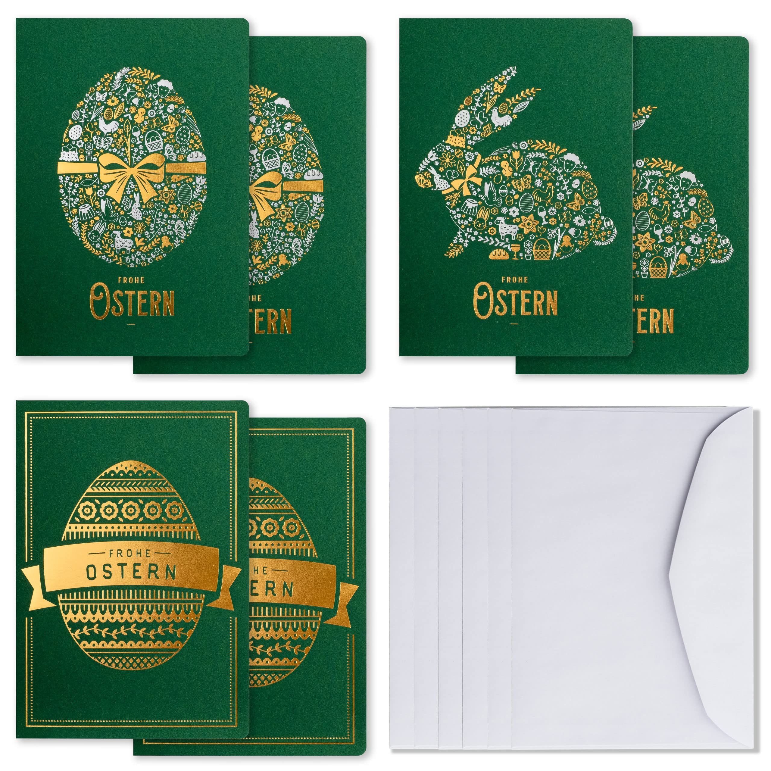 Art Nuvo Exclusive Set of 6 Easter Cards, Made from fine Paper with Light Beige Inserts and envelopes, 120 x 170 mm