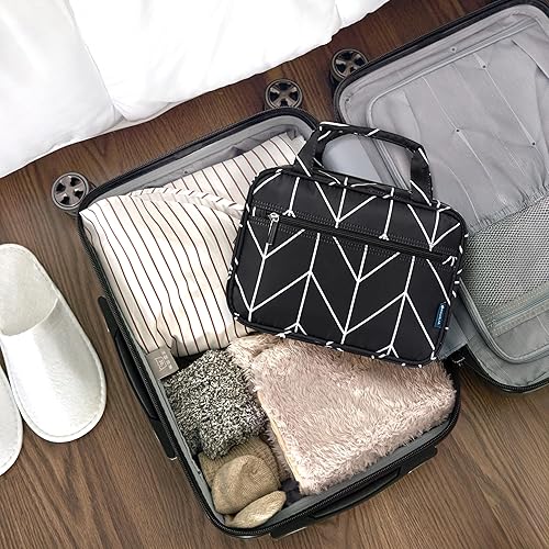 Miniatura 6 de PAVILIA Neceser colgante bolsa de viaje para mujeres y hombres, organizador de cosméticos plegable, bolsa de maquillaje resistente al agua,