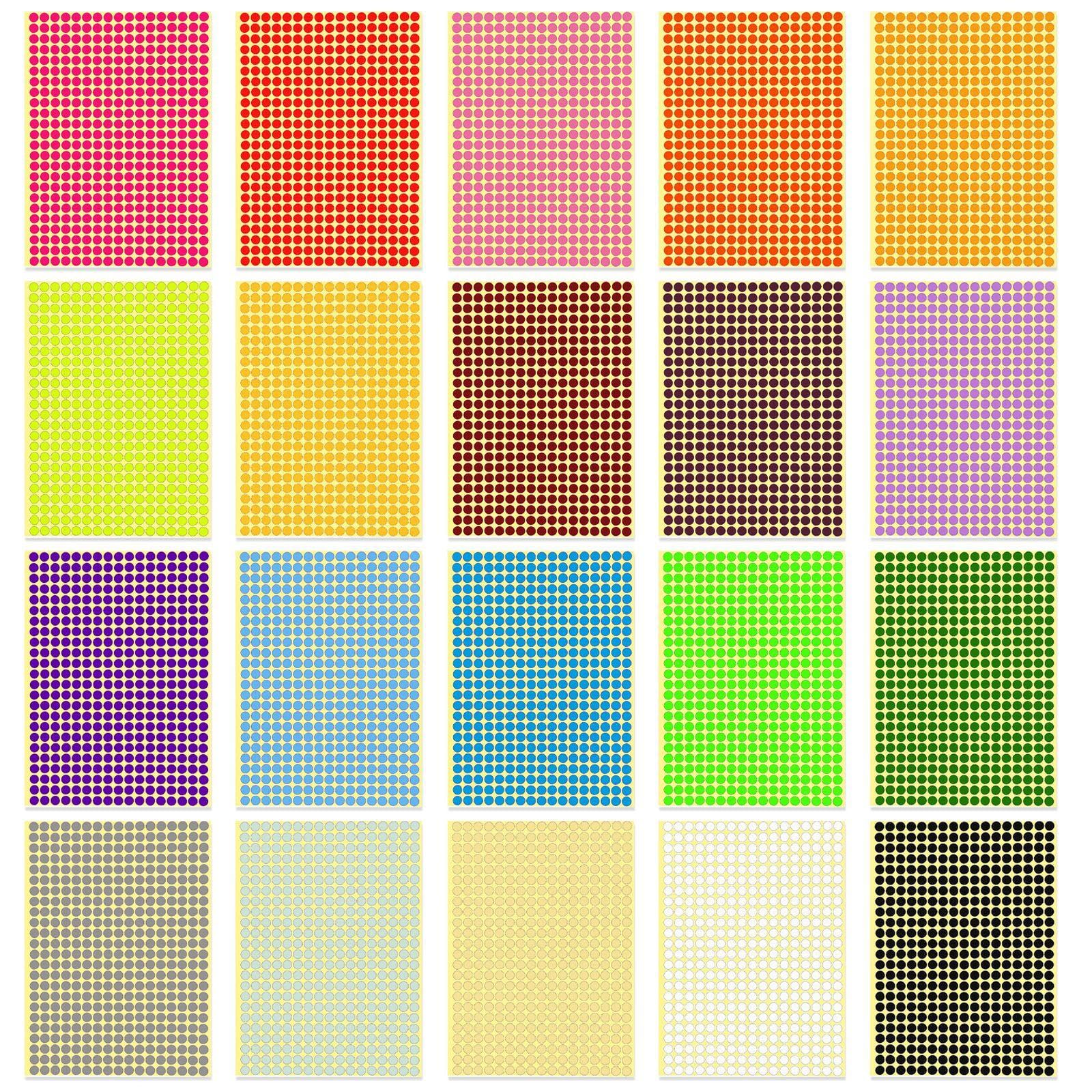 Rnskfg Color 20 Pieces Of Ed Polka Dot Stickers, Ful Label Stickers, Scrapbook Accessories, Item Classification Mark Stickers.