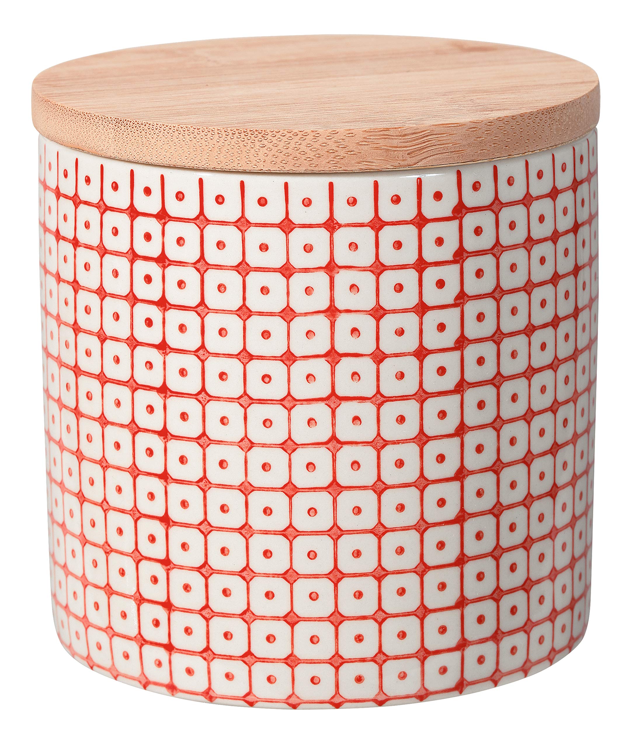 Bloomingville Barattolo con Coperchio ermetico Carla - Scatola portaoggetti in gres colorato 10 x H 10 cm, Nero, Ceramica Gres, capacità 400 ml