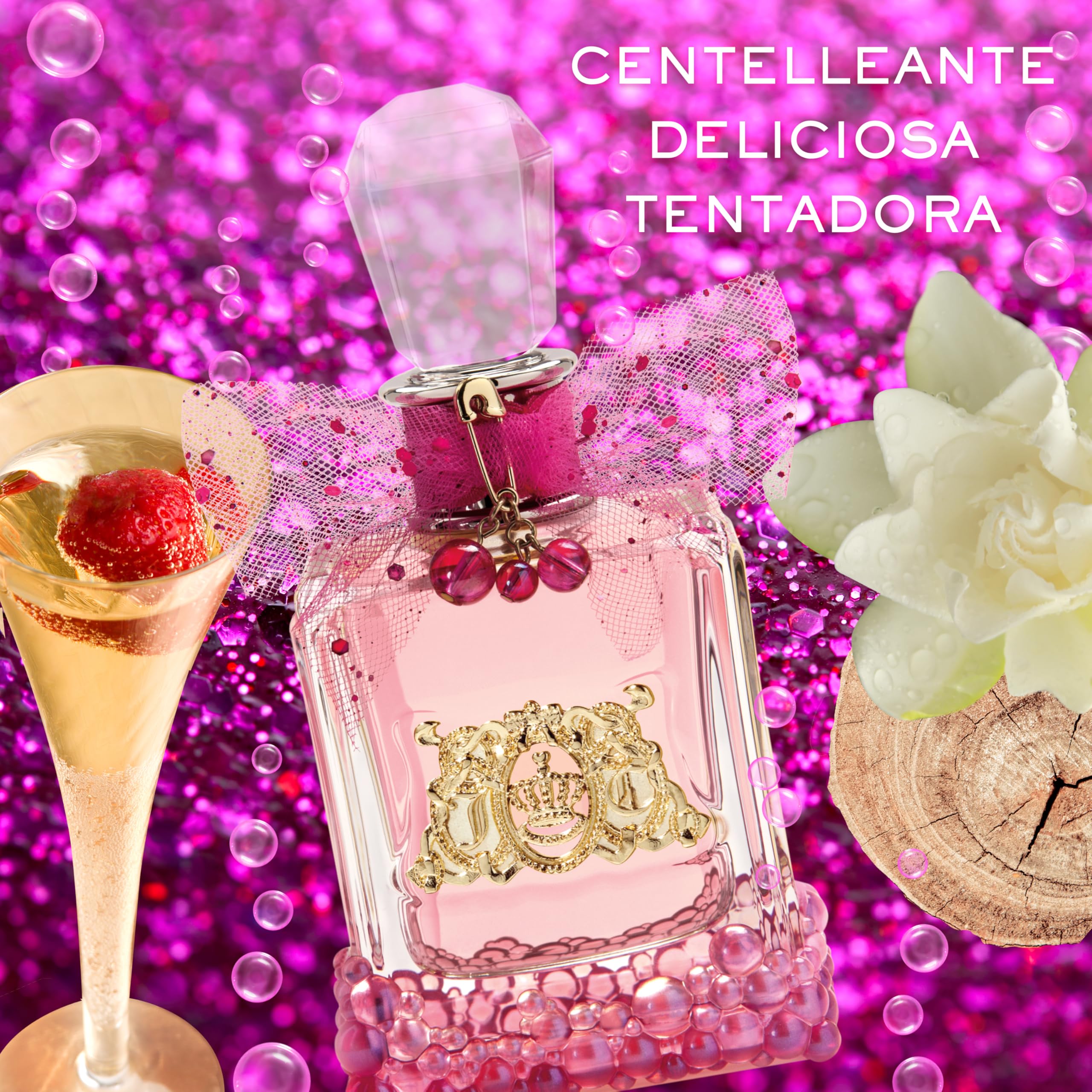 Juicy Couture - Viva La Juicy Le Bubbly Eau de Parfum Spray, Fragancia Floral con Notas de Gardenia, Jazmín y Orquídea de Vainilla, Perfume con Aroma a Champán para Mujer, 50 ml