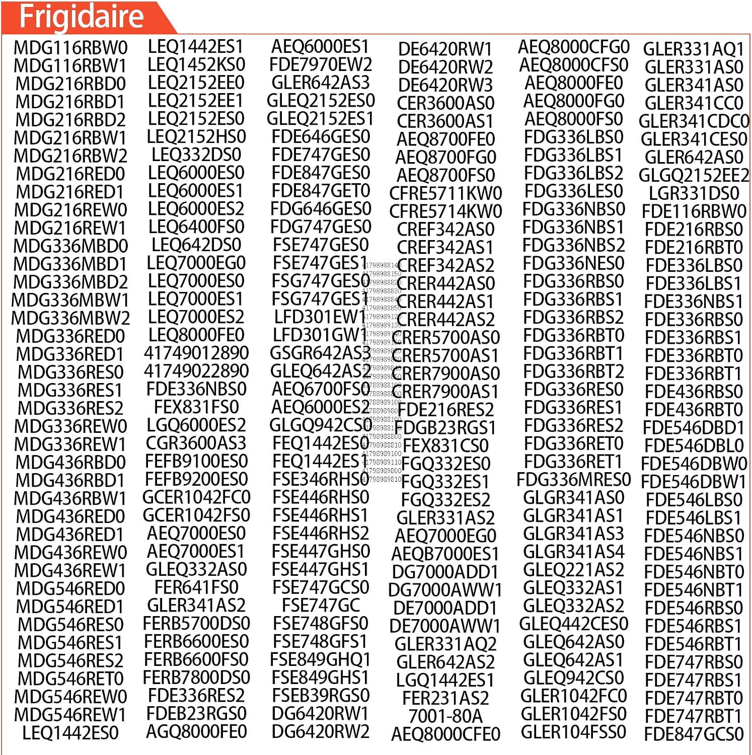 GLER331AS2 GLER341AS2 AEQB7000ES1 Drum Rear Bearing Kit FGQ332ES0 FER641FS0 FEX831CS0 FGR311FS2 FER311FS0 AEQ7000ES1 GLEQ2152ES0 GLEQ2152ES1 FSE446RHS2 GLER331AS1 GLEQ332AS2 WER211ES0 EQ642DS0