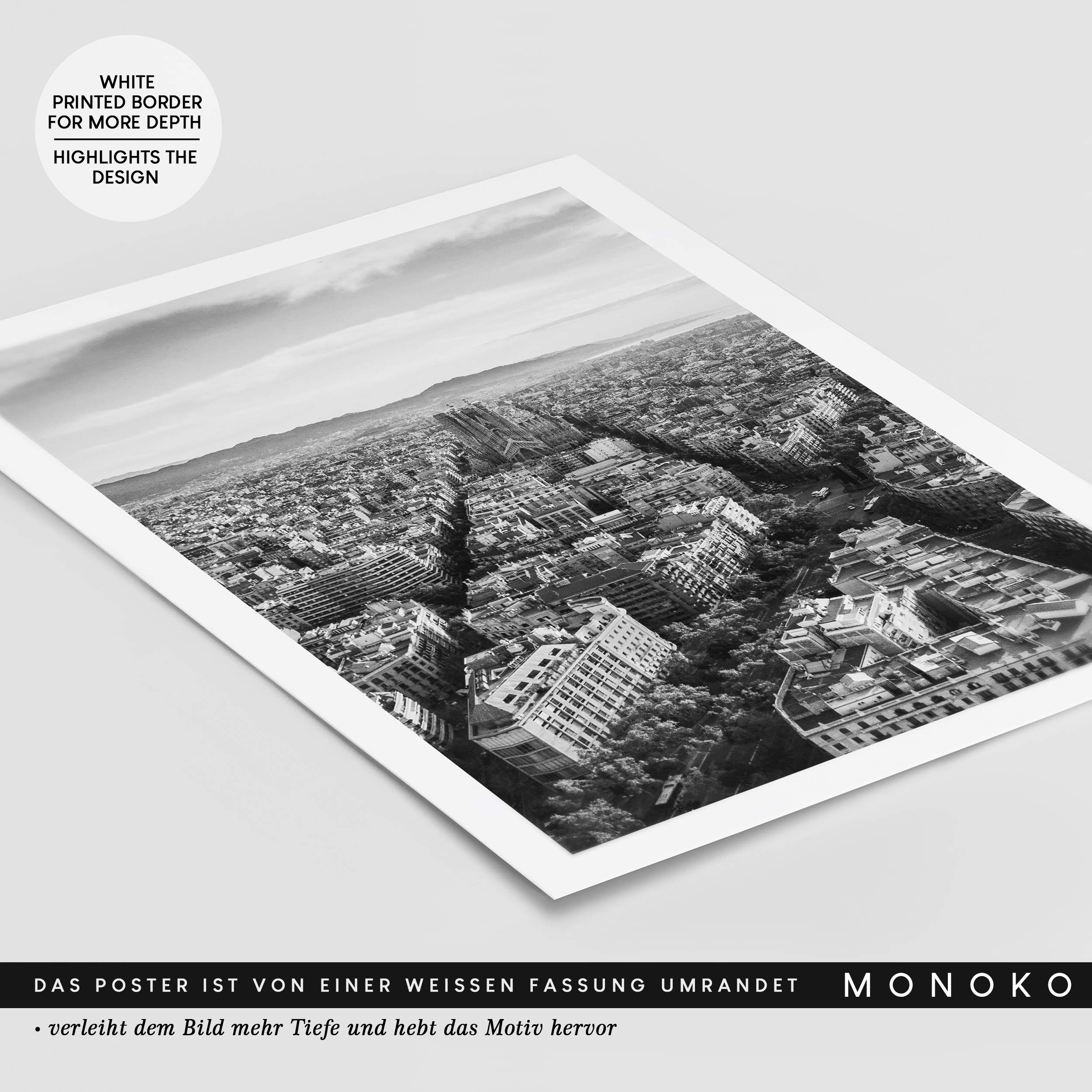 Poster Moderni MONOKO&reg; Set 6 Quadri Bianco E Nero A4 - Stile Scandinavo Per Soggiorno E Camera
