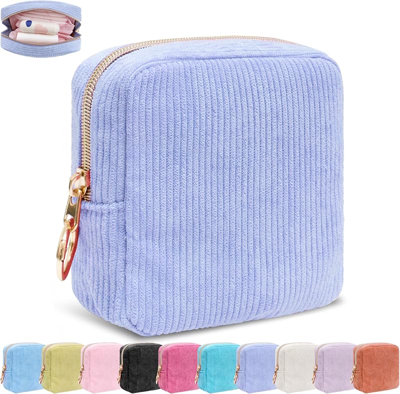 Necessaire CasaRovela de Veludo Cotelê para Absorventes e Itens Pessoais, Lilás A5