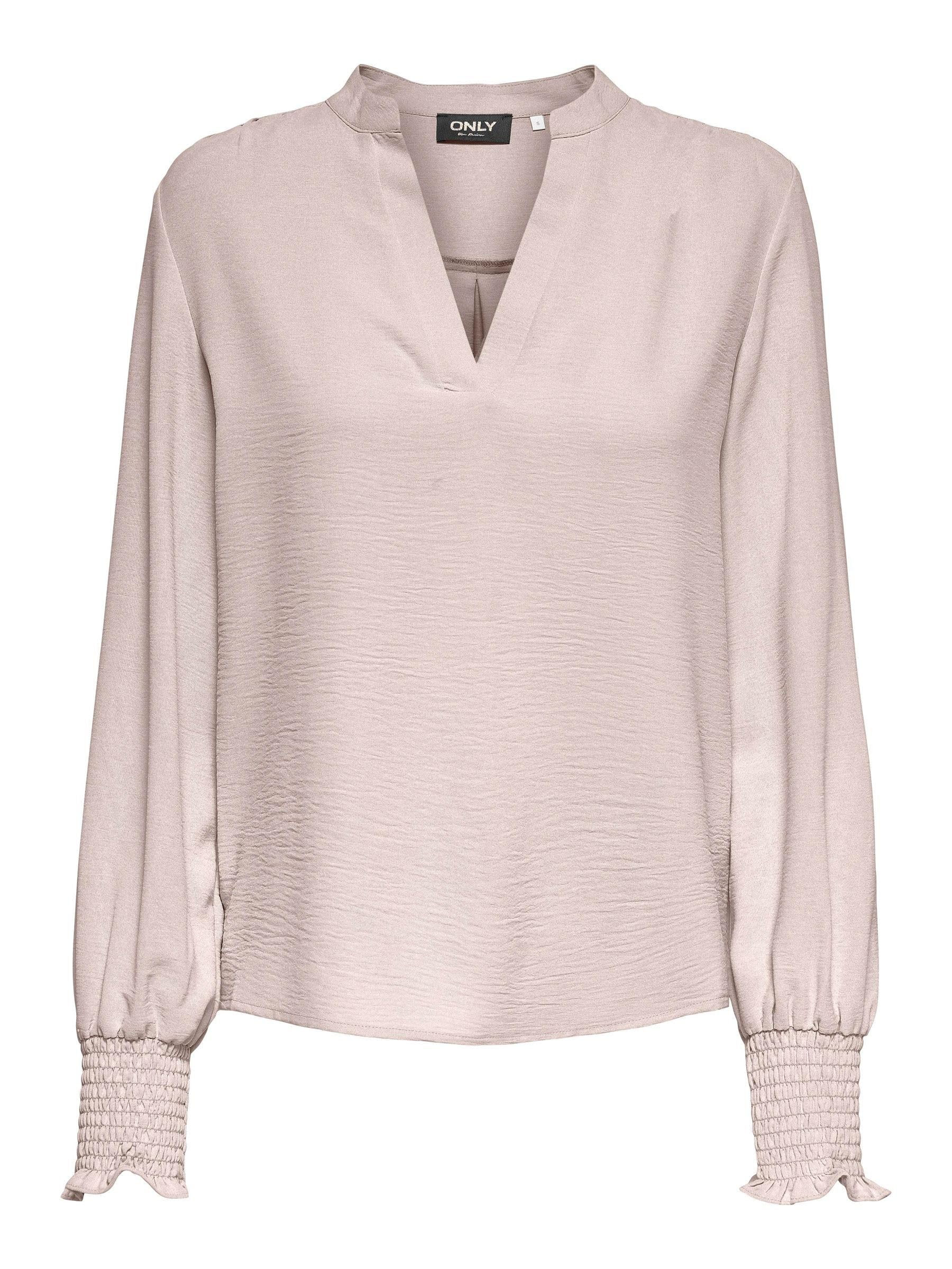 ONLY Onlmette V-Neck Ls Smock Top Noos WVN, Gray Morn, S