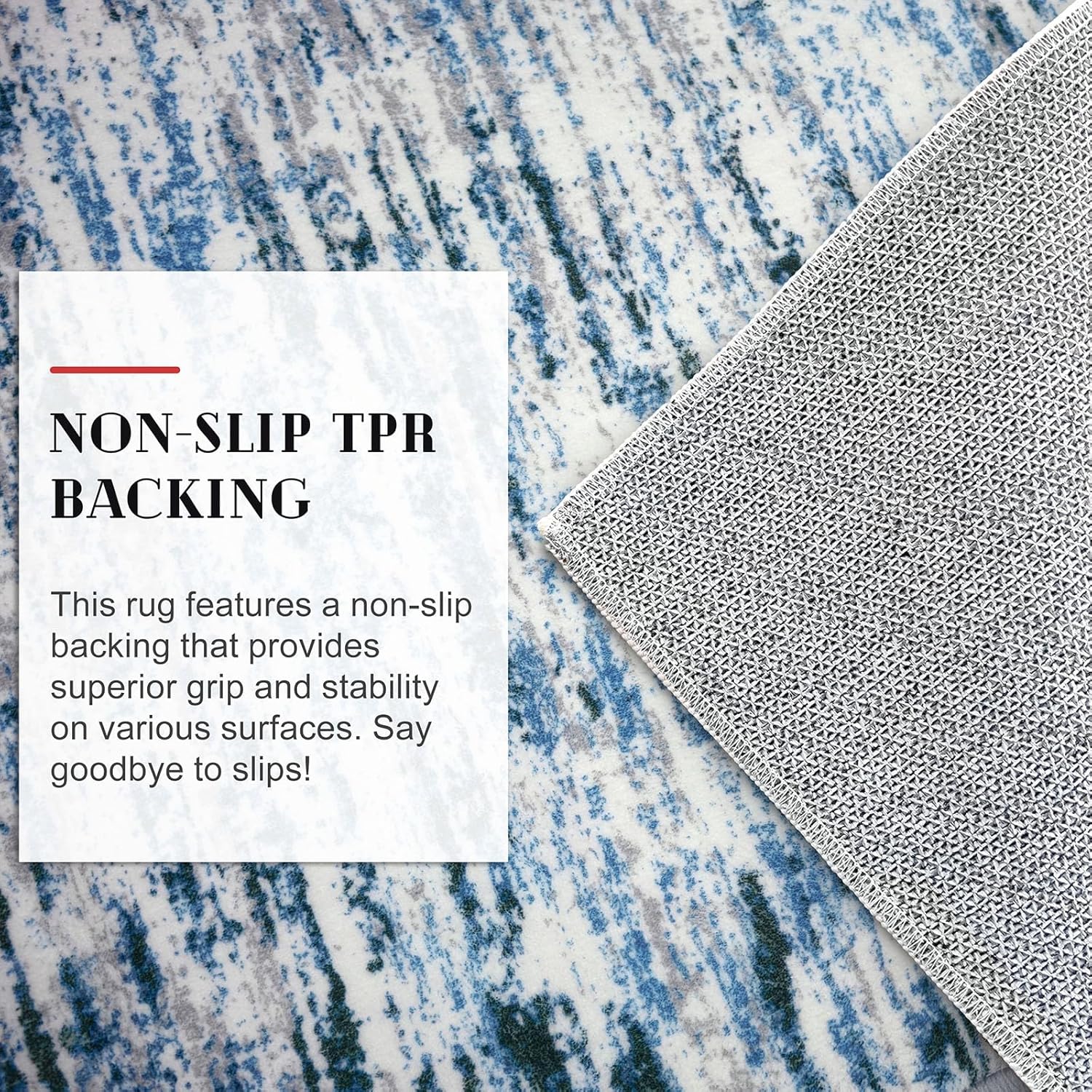 Modern Abstract Entryway Rug Indoor 2x3 Washable Rug Non-Slip Soft Small Area Rug Grey Blue White Kitchen Mats Thin Print Faux Wool Floor Carpet Throw Rugs for Entrance Bedroom Home Decor - Image 7