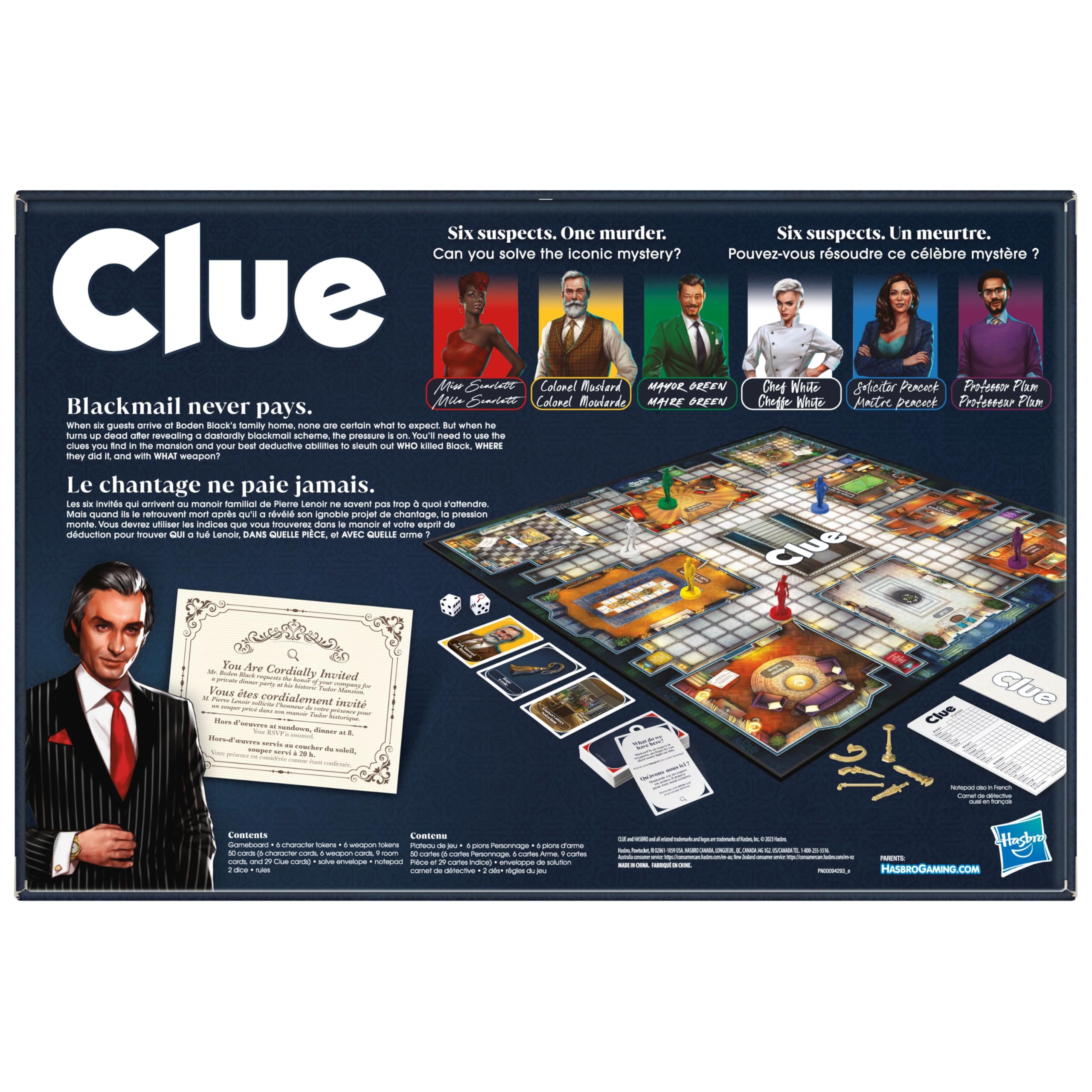 Cluedo - Juego de Mesa para niños de 8 años en adelante, clásico reinventado para 2-6 Jugadores, Juegos de Misterio de Detectives, Tiempo Familiar y Adultos