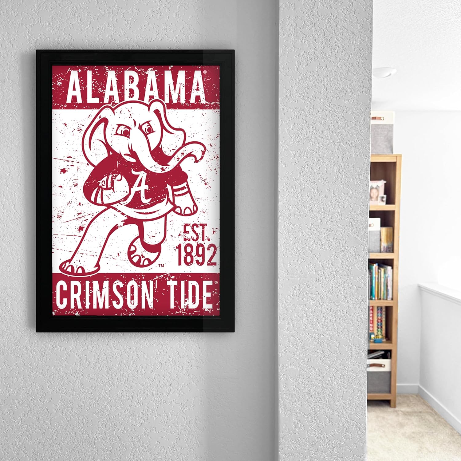 Limited Edition Alabama Crimson Tide Big Al Mascot Poster Art Print - Gifts for Bama Fans - 13x19" (Add Black Frame)