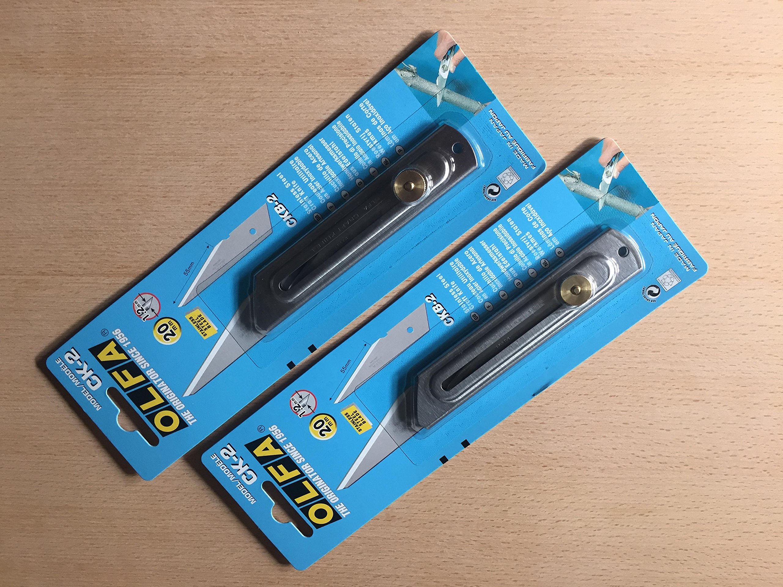 448498 – 2 pieces – Olfa – Travail Cutter Couteau de CK 2, 20 mm schn itzkl Inge – Stainless Steel Poignée – Preiswerter Double Pack.