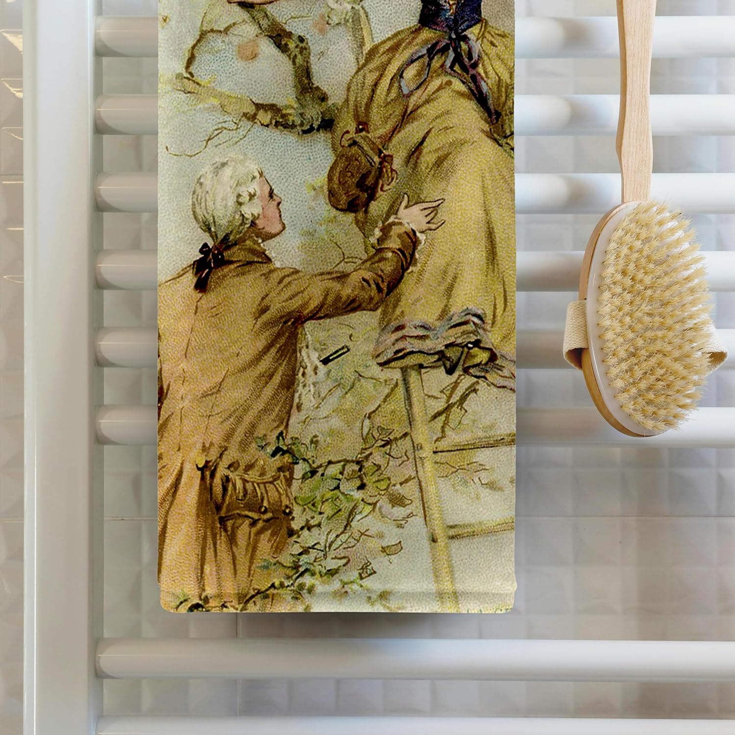 3dRose Romantic French Couple 22x30 Bath Hand Pool Towel