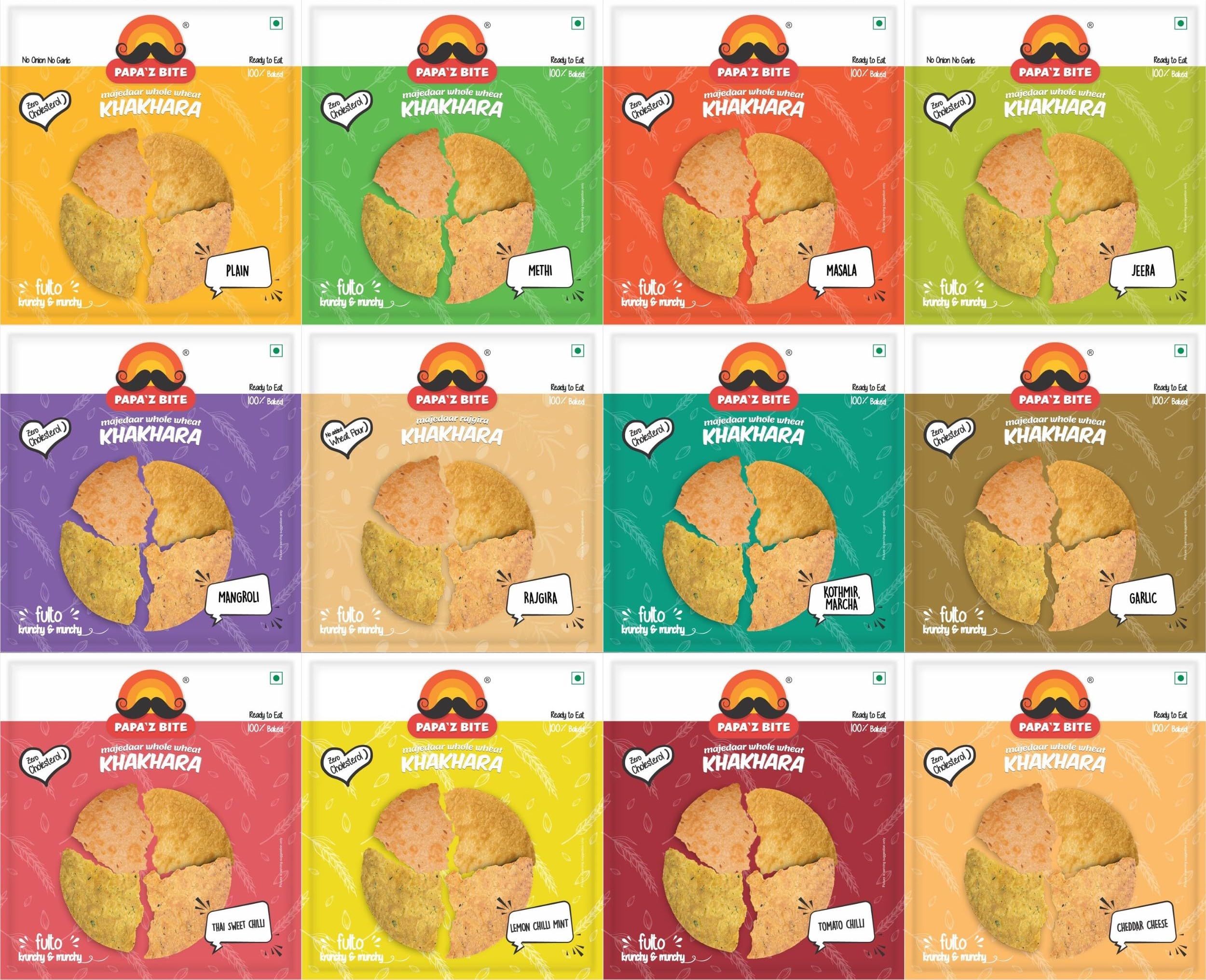 Papa’z Bite Ready to Eat Gujarati Khakhra Jumbo Pack, Jeera, Methi, Masala, Plain, Mangroli, Garlic, Rajgira, Kothmir Marcha, Tomato, Cheese, Lemon Chilli & Thai Sweet Flavour, Pack of 12, 180g Each (B0CBKPQ7CG) Amazon Price History, Amazon Price Tracker